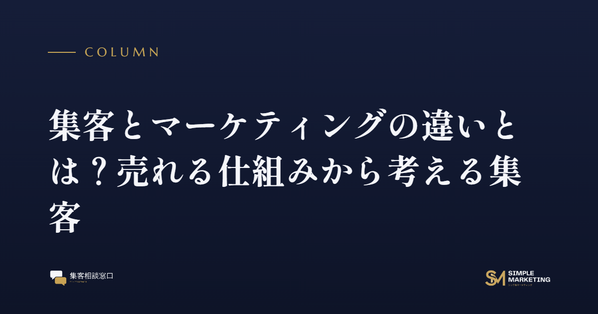 集客とマーケティングの違いとは？売れる仕組みから考える集客