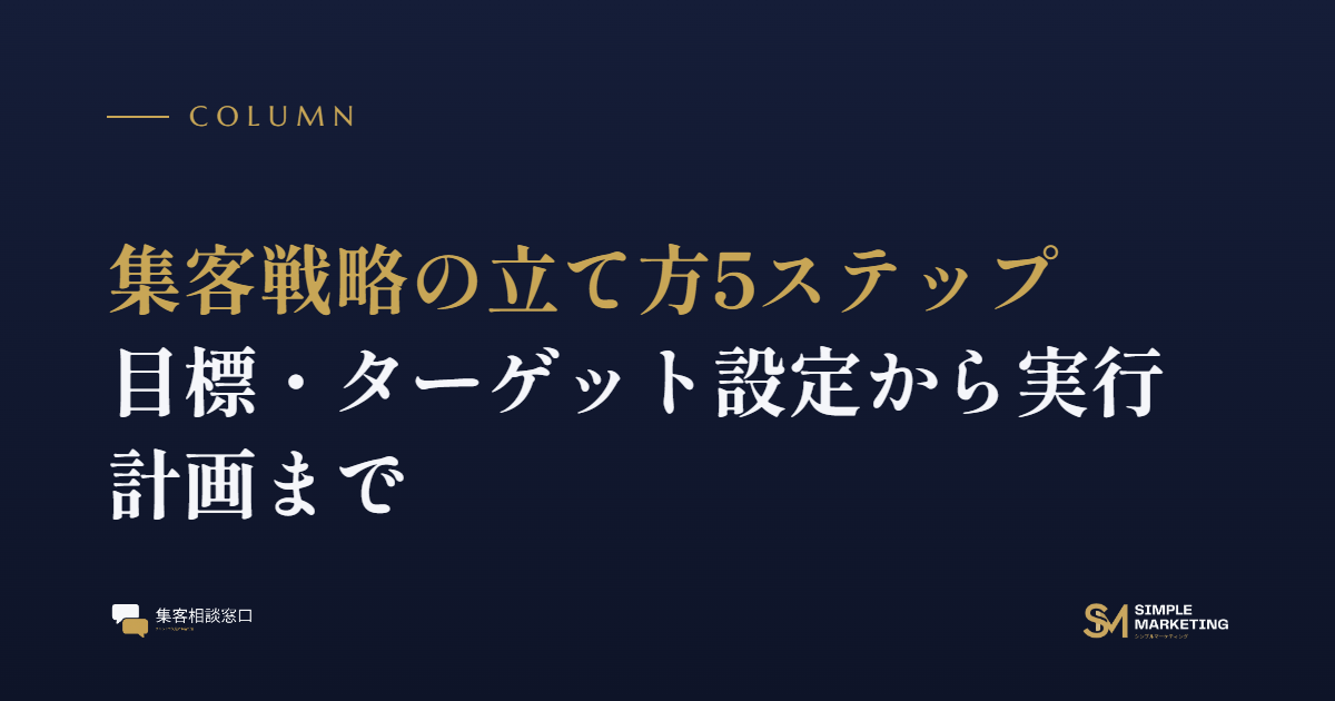 集客戦略の立て方5ステップ｜目標・ターゲット設定から実行計画まで