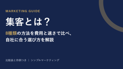 集客とは？8種類の方法を費用と速さで比べ、自社に合う選び方を解説